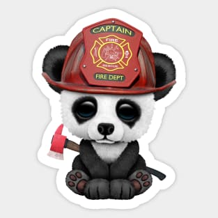 Cute Baby Panda Firefighter Sticker